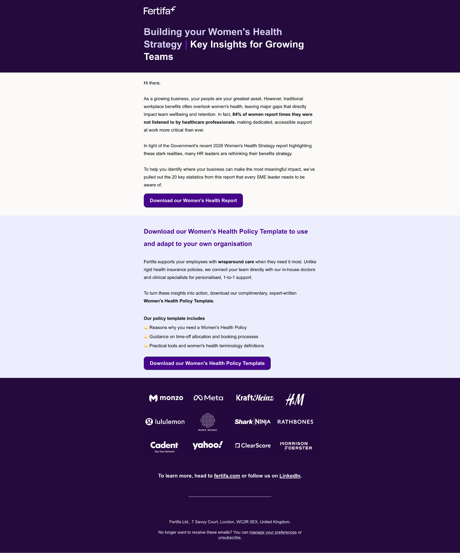 01 — Women's Health Strategy report