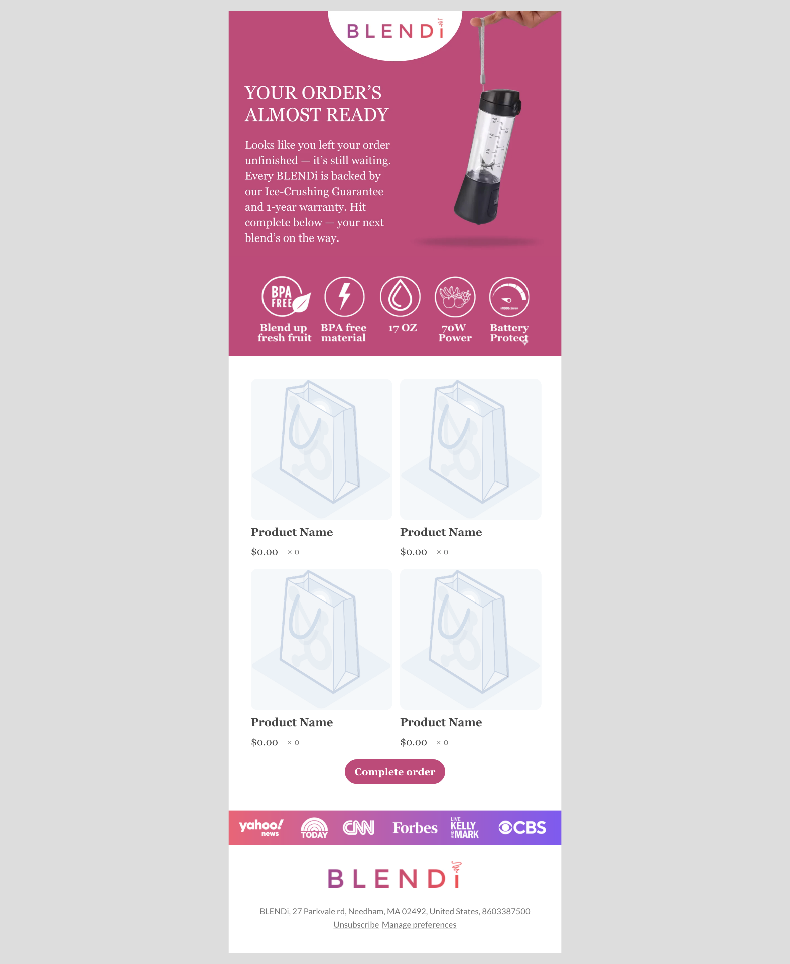 Your order's almost ready