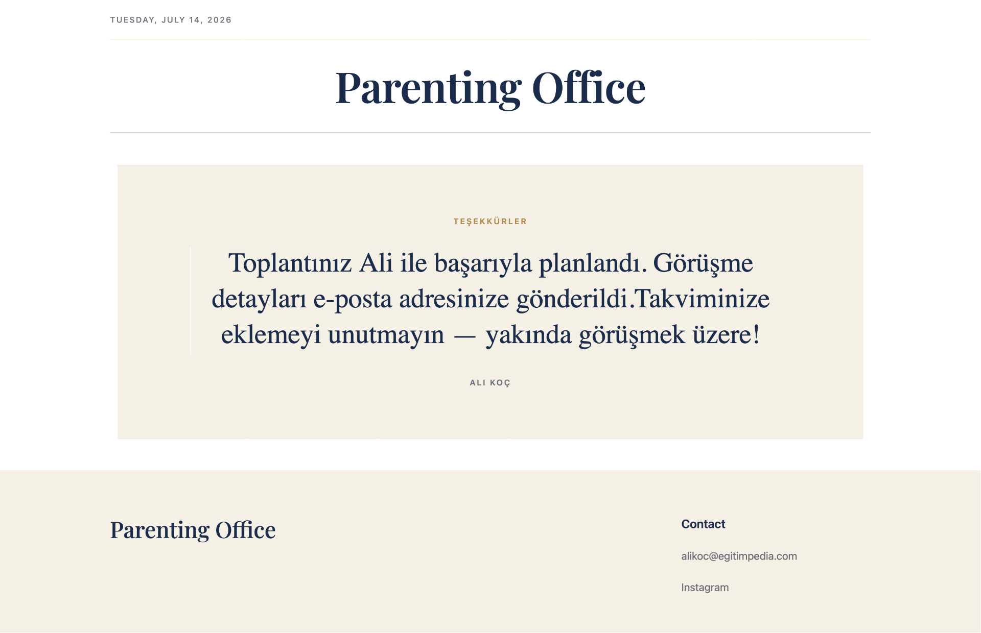 Parenting Office — thank you