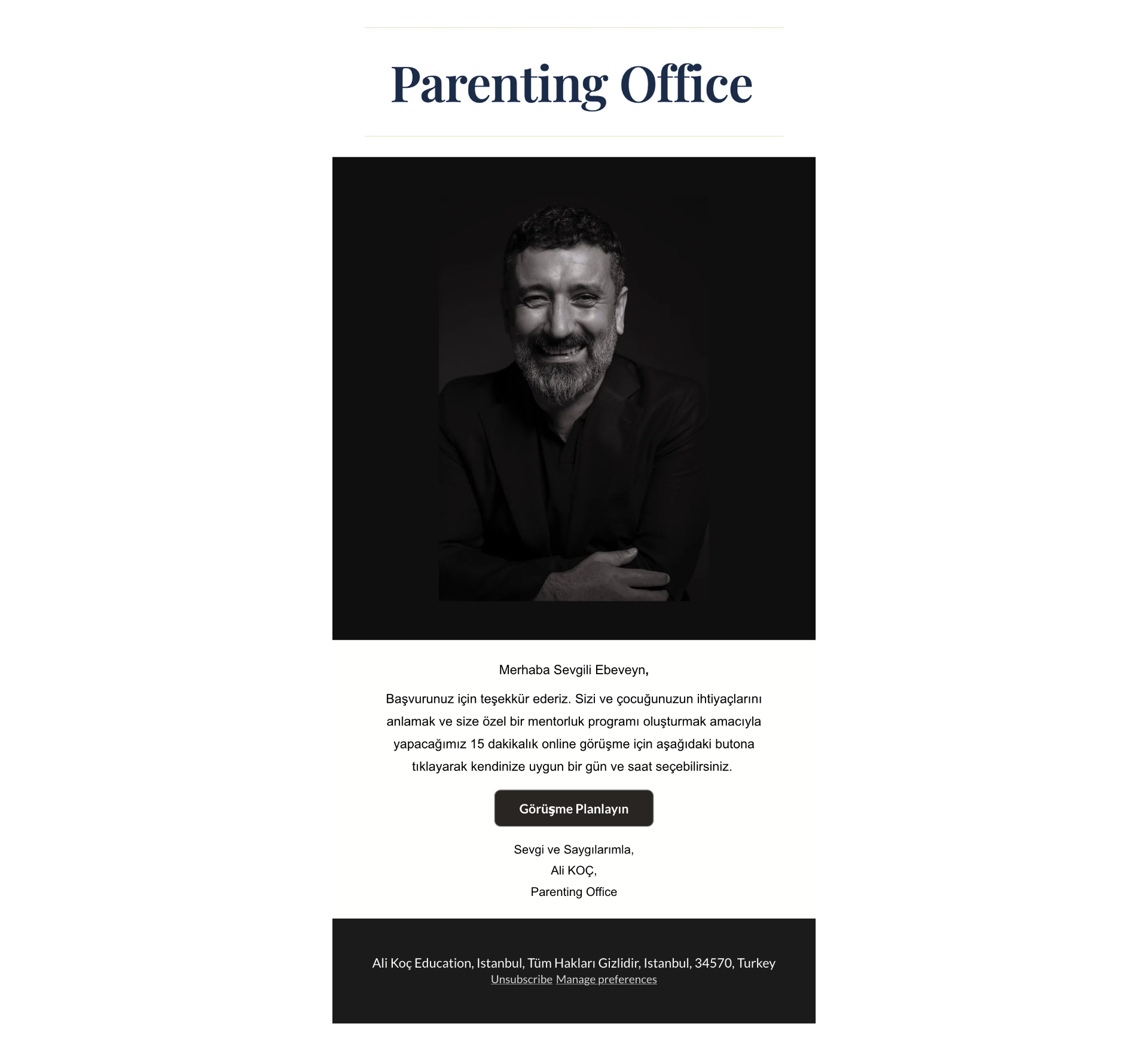 Parenting Office — application received